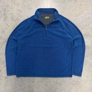 Koppen Quarter Zip Fleece Pullover Men's Medium Blue Performance Polyester